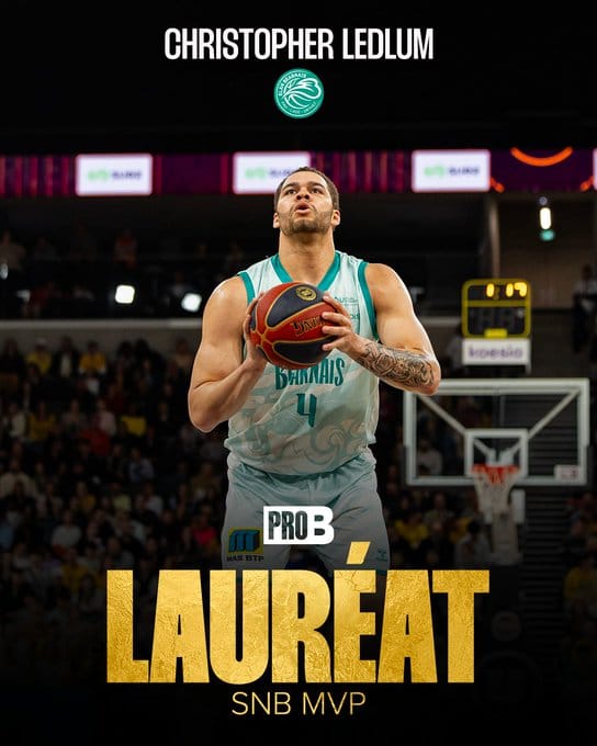 Le Palois Chris Ledlum élu MVP de Pro B, Jonathan Jeanne Meilleure Progression
