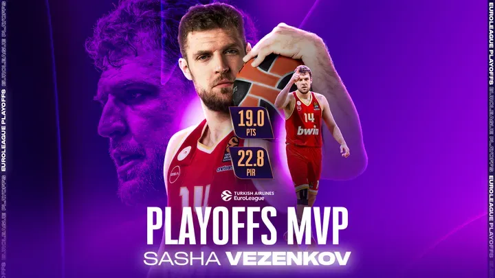 Euroleague : Sasha Vezenkov nommé MVP des playoffs 2025