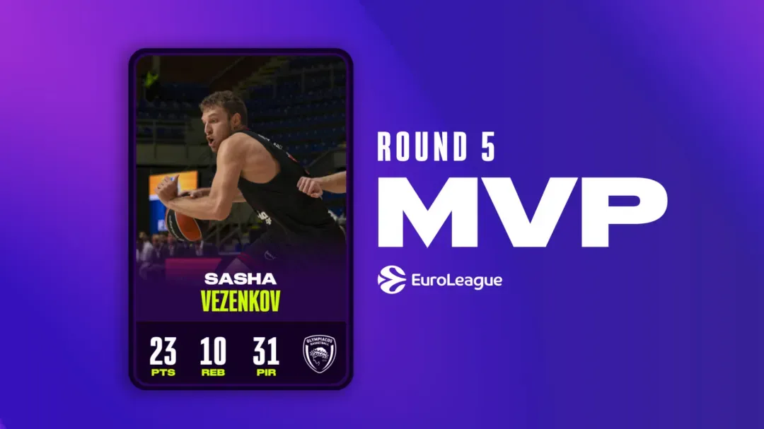 Sasha Vezenkov une fois encore MVP de la journée d'Euroleague
