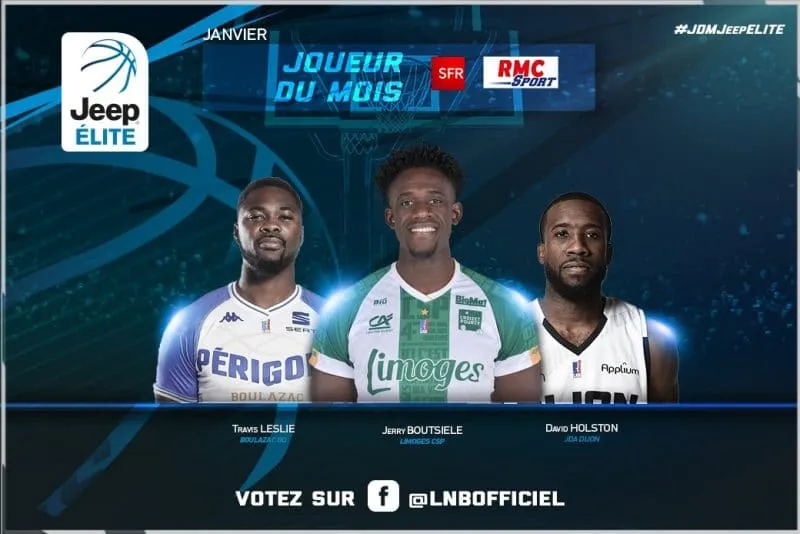 Joueur du mois de janvier en Jeep Elite: Travis Leslie, Jerry Boutsiele ou David Holston