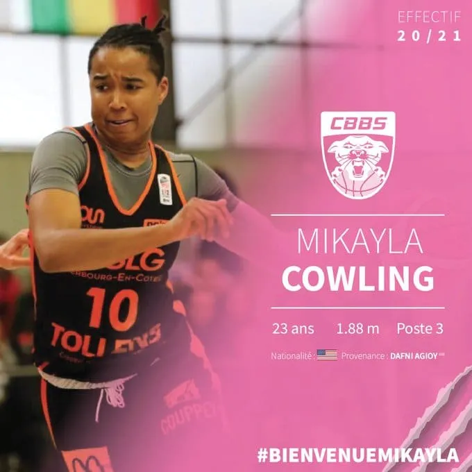 LFB:  Mikayla Cowling recrue américaine de Charnay