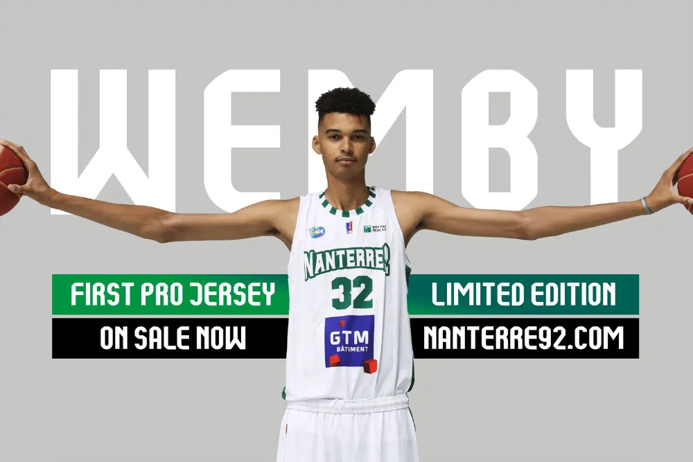 Nanterre met en vente le premier maillot professionnel de Victor Wembanyama !