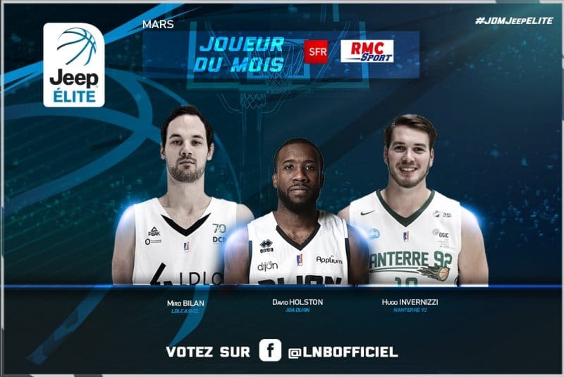 Jeep elite: joueur du mois de mars, miro bilan, david holston et hugo invernizzi nommés – basket europe